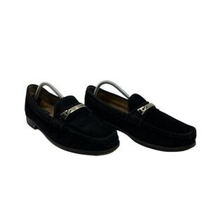 Bostonian‎ Mens Loafers Shoes Black Leather Slip-On Moc Toe Italy 10M